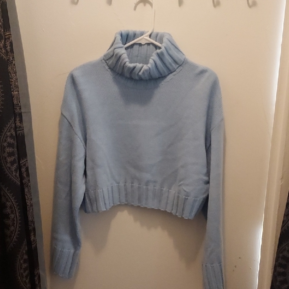 Cozy Blue Turtleneck Sweater